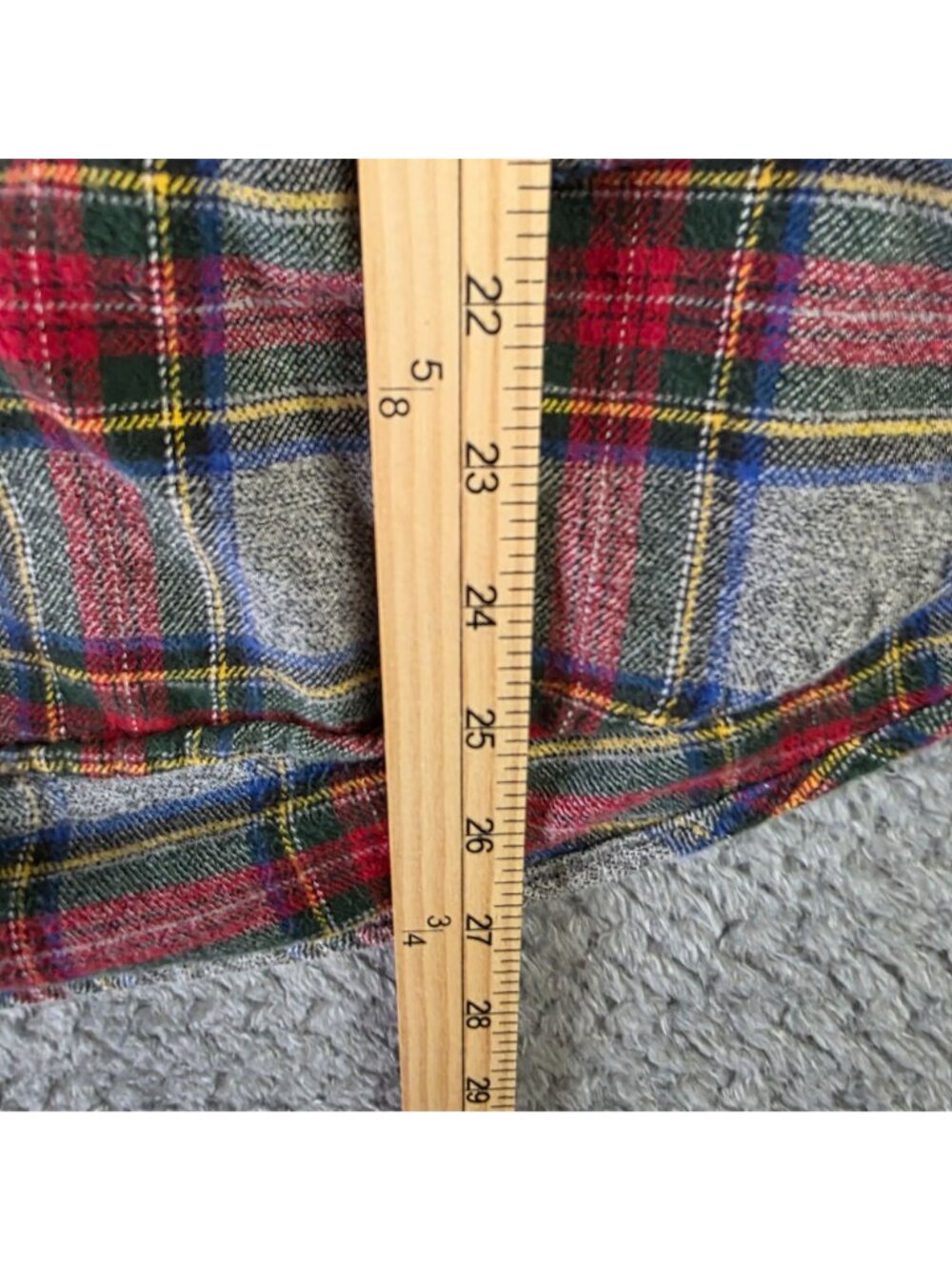 Vintage Northern Reflections Mens XL Gray Red Green Blue Plaid Flannel Shirt 100 - Picture 8 of 10
